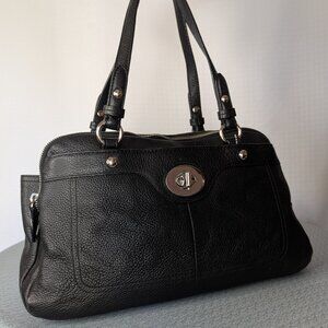 Coach Penelope Satchel 16529 Black Pebbled Leather Shoulder Bag Double Handle